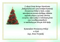 Kartka bożonarodzeniowa z życzeniami bożonarodzeniowymi Komendanta kolskich poliocjantów