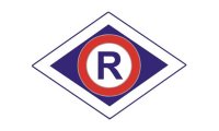 Literka R w rombie - logo wydziału ruchu drogowego